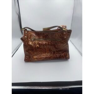 Patricia Nash Tooled LeatherTan/Gold Tobacco Fields Purse & Matching Wallet